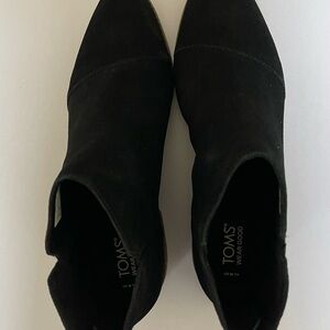 TOMS Suede Slip-On Ankle Booties in Classic Black